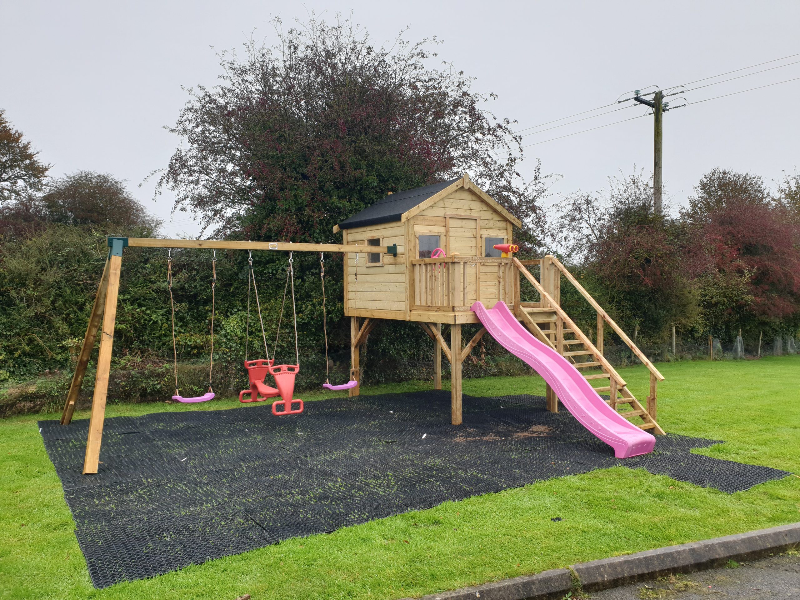 Wooden garden play tower
