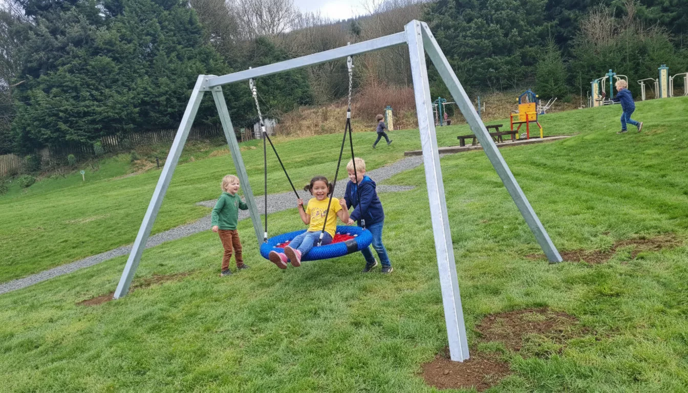 Outdoor playground nest swing