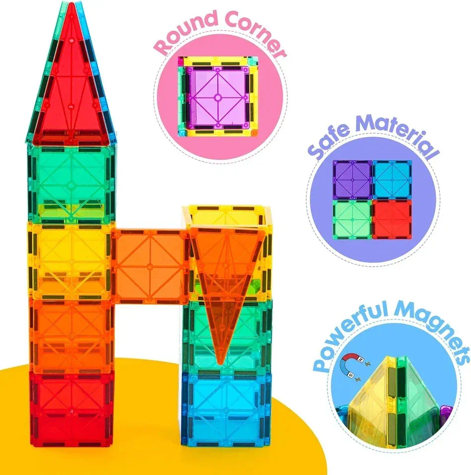 Leo & Friends Magnetic Tiles Puzzle – 100 PCS Building Set 3+ - Image 4