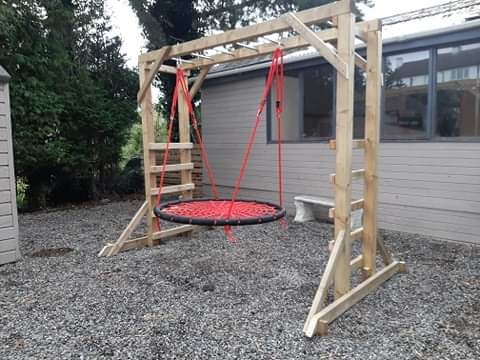 8ft Monkey Bars with Nest Swing