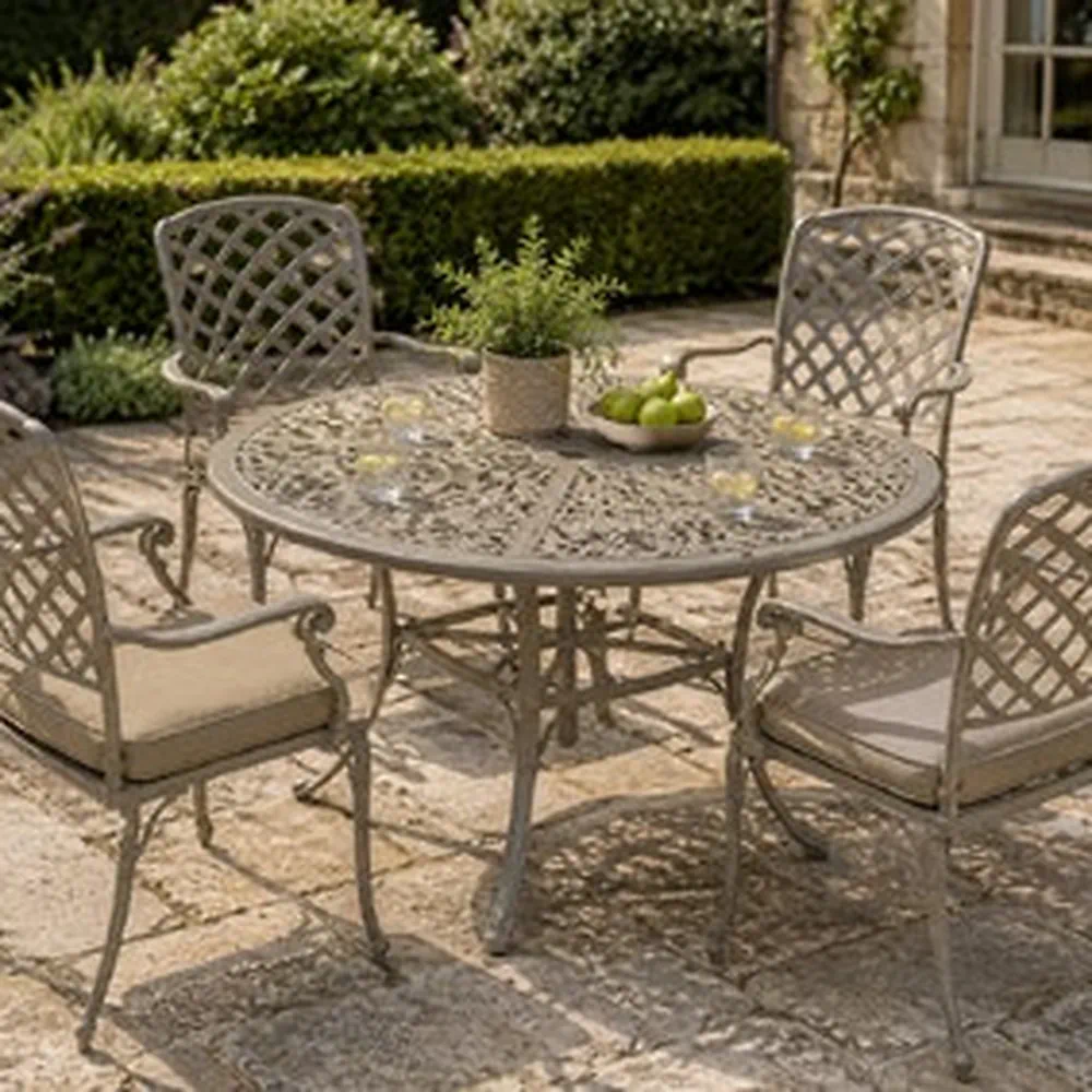 Verona 4 Seater Circle Cast Aluminium Dining Set