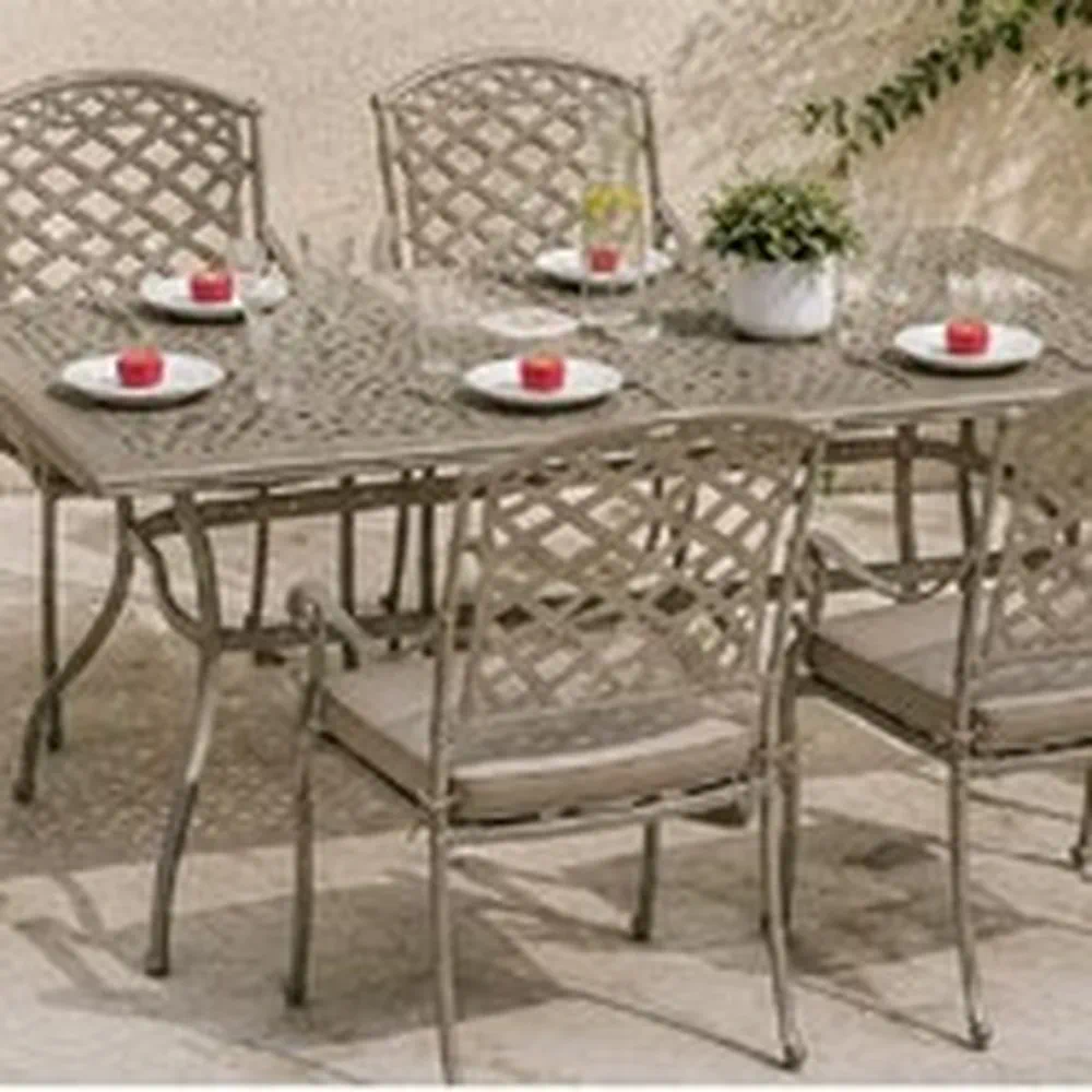 Verona 6 Seater Rectangular Cast Aluminium Dining Set