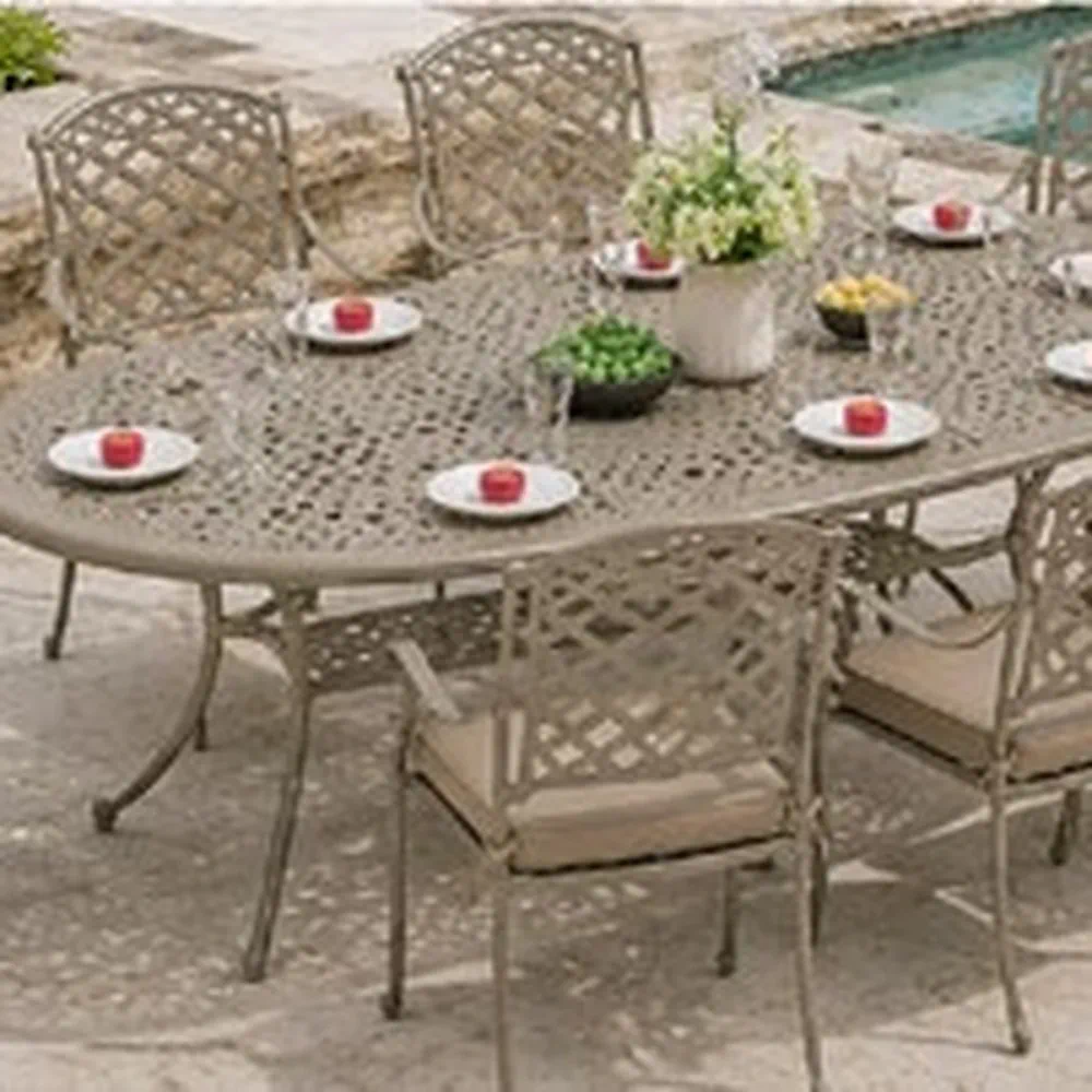 Verona 8 Seater Oval Cast Aluminium Dining Set