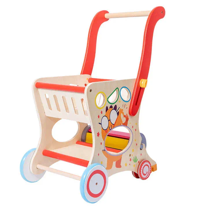 Wooden Pretend Play Shopping Cart - Image 3